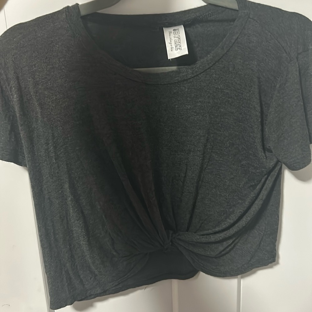 Gray cropped blouse